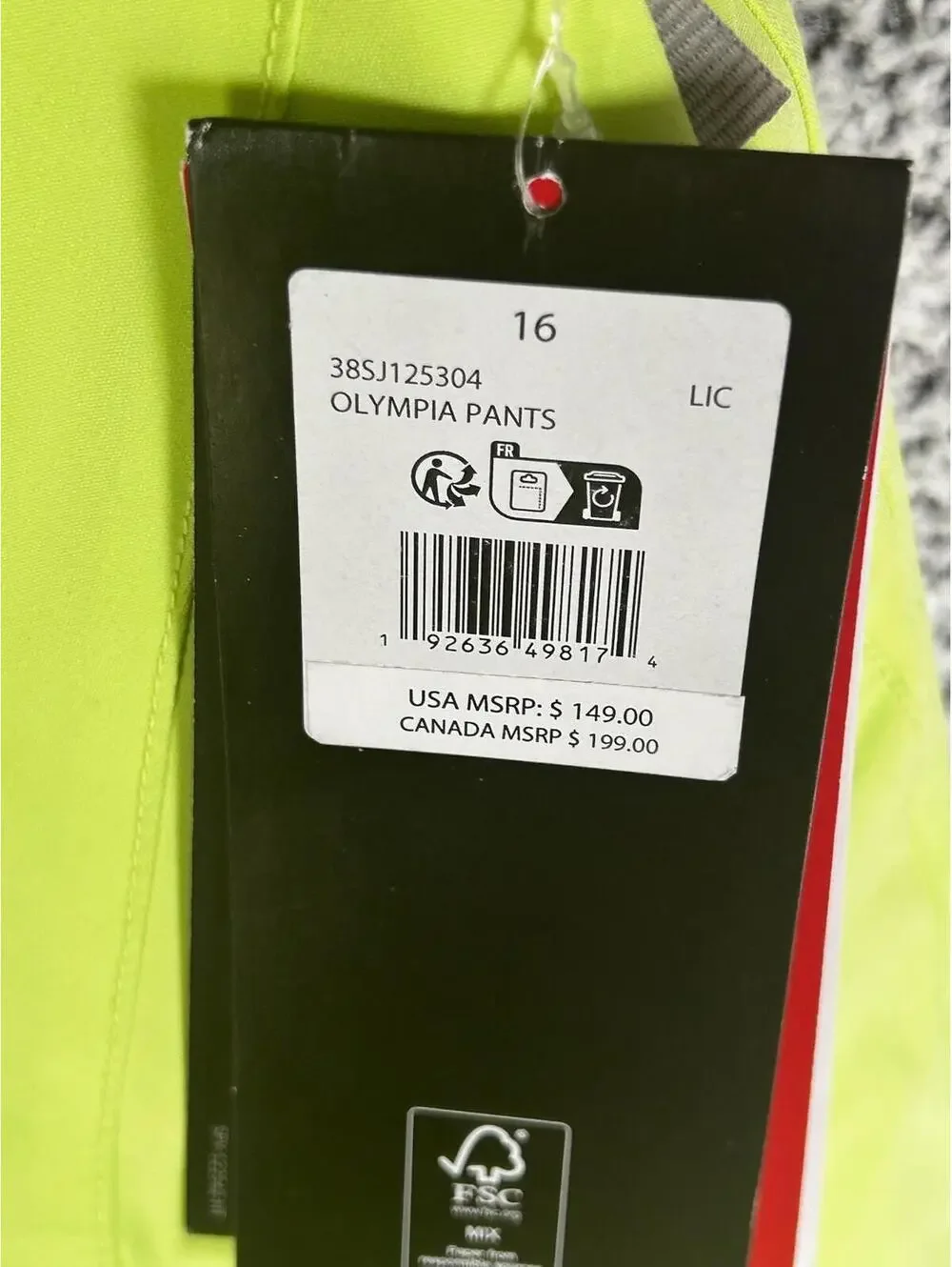 Spyder Girls Youth Olympia Insulated Ski Pants/Snow Pants Lime Ice Size 16 NWT